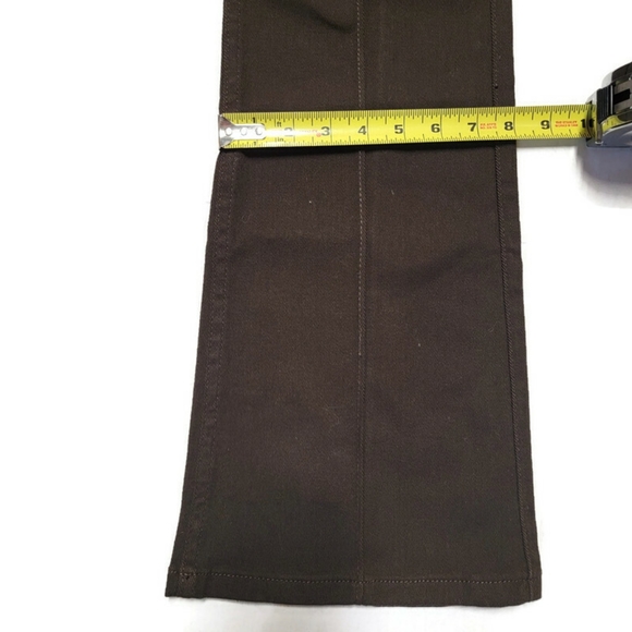 Motel Denim Seam Bootleg Split Jeans Bitter Chocolate Brown - Picture 8 of 11